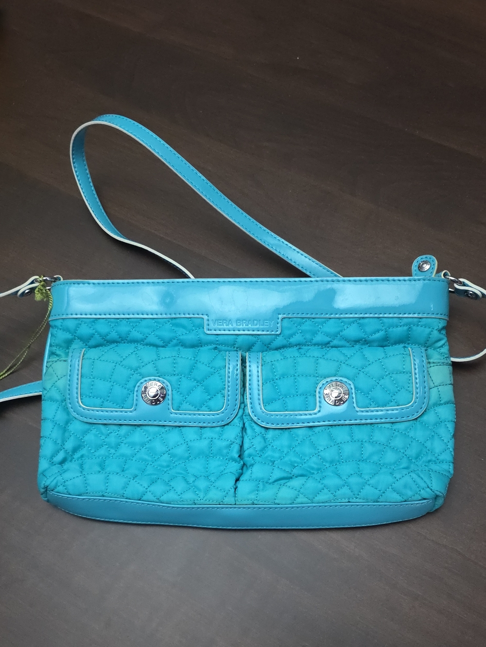 Vera Bradley Teal Quilted Crossbody Bag - Picture 1 of 4